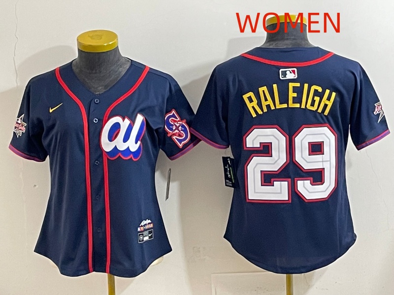 Women 2025 Seattle Mariners #29 Raleigh dark Blue All star Nike MLB Jersey style 021->women mlb jersey->Women Jersey